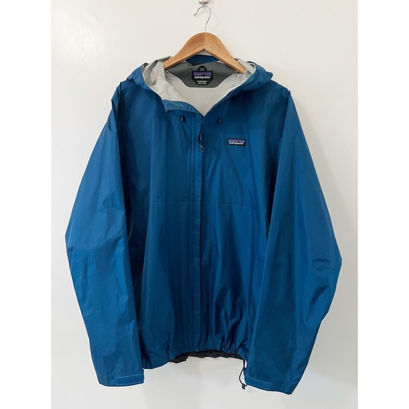 Patagonia Mens XL Blue Torrentshell Rain Jacket Waterproof Hooded H2No - Picture 1 of 11